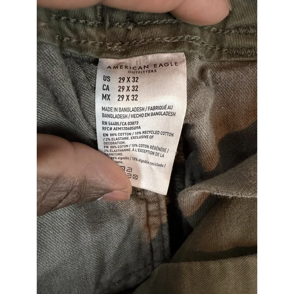 American Eagle Men's Cargo Pants 29x32 Green Parachute Drawstring